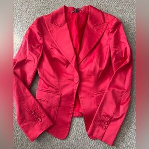Vintage BEBE Satin Siren Red Blazer 2 XS